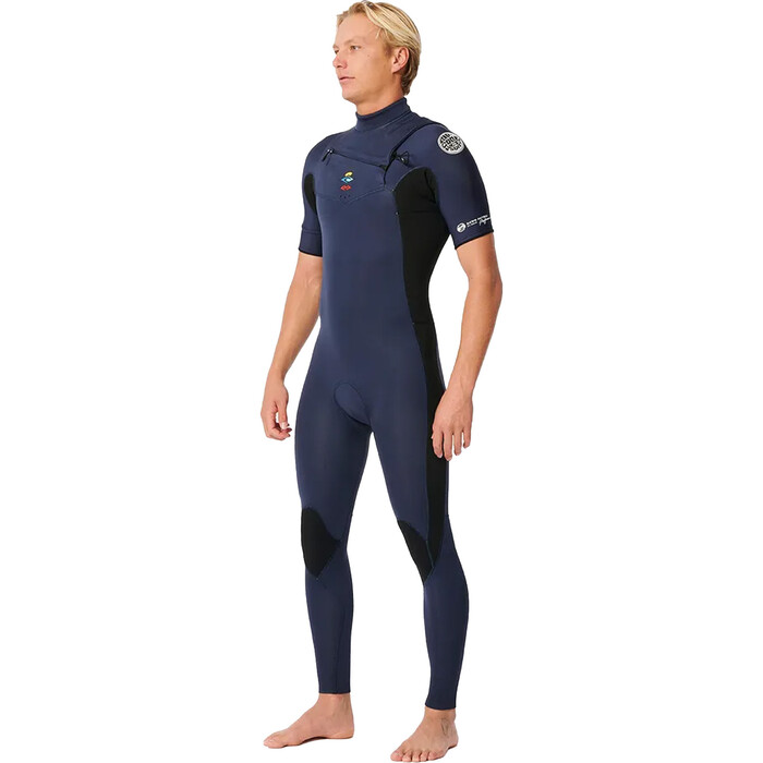 2024 Rip Curl Mnner Dawn Patrol Performance 2mm Kurzmelig Brustreiverschluss Neoprenanzug 15LMFS - Dark Navy